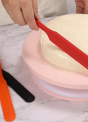 【3 Pack】Silicone Jar Spatula, Long Handle Jar Scraper Spurtle, Sourdough Spatula, Non-Stick Heat Resistant Cake Cream Spatulas Set, Small Spatulas for Kitchen Use