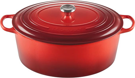 Le Creuset Enameled Cast Iron Signature Oval Dutch Oven, 15.5 qt., Cerise