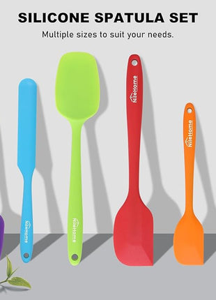 NileHome Silicone Spatula Set, 6 Pieces Food Grade Kitchen Utensils with Silicone Brush Heat Resistant Dishwasher Safe BPA-Free Rubber Spatula for Scraping, Baking, Cooking, Mixing-Multicolor