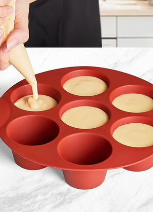 2 Pack Egg Bites Silicone Mold for Air Fryer, 7 Cups Muffin Pan Non-Stick Cupcake Baking Molds for Oven, Air Fryer, Pot