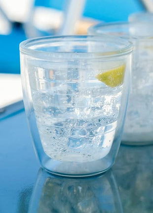 Tervis Clear & Colorful Tabletop 12oz Made in USA Double Walled Insulated Tumbler Travel Cup Keeps Drinks Cold & Hot, 12oz - 4pk, Clear