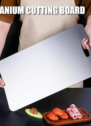 Titanium Cutting Board - 2025 New Upgrade 100% Pure Titanium Cutting Boards for Kitchen Double Sided Non Toxic Titanware Cutting Board,Hygiene Durable Dishwasher Safe Chopping Board (18"L x 12"W)