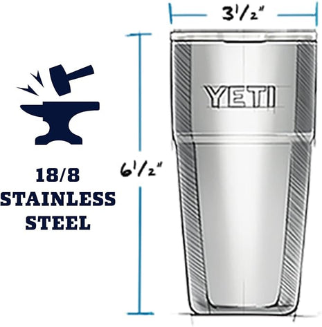 YETI Rambler Stackable Pint, Vacuum Insulated, Stainless Steel with MagSlider Lid