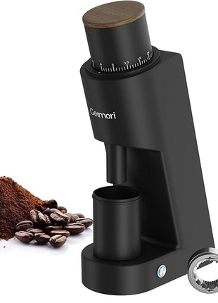 Burr Coffee Grinder,Wirsh Electric Single Dose Coffee Grinder Geimori GU38 with 38mm 6-Core Conical Burr,Stepless Adjustment for Espresso,Drip,French Press,Cold Brew,Bellows Included.