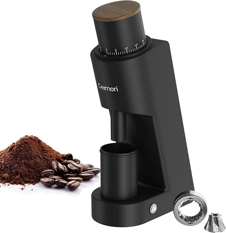 Burr Coffee Grinder,Wirsh Electric Single Dose Coffee Grinder Geimori GU38 with 38mm 6-Core Conical Burr,Stepless Adjustment for Espresso,Drip,French Press,Cold Brew,Bellows Included.