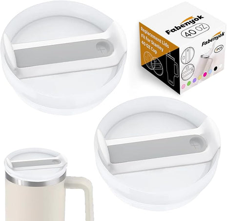 40 OZ Tumbler Lid Replacement - 2 Pack Replacement Lids Fit for Stanley Travel Tumbler, Spill Proof Tumbler Covers (Opaque - Frost)