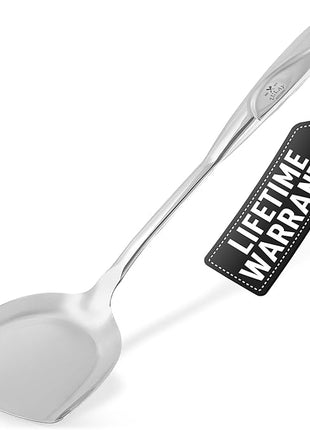 Zulay Kitchen Stainless Steel Wok Spatula - 14.8” Heat-Resistant Metal Turner for Stir-Fry, Sauté & Grilling - Durable, Rust-Proof & Dishwasher Safe Kitchen Utensil for Everyday Use