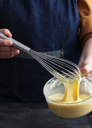 Berglander Whisk Set Pack of 3, Stainless Steel Whisks for Cooking 8",10",12", Wire Ballon Wisk (Silver)