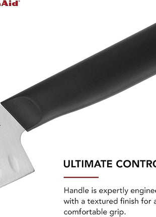 KitchenAid Classic Santoku Knife with Custom-Fit Blade Cover, 7-inch, Sharp Kitchen Knife, High-Carbon Japanese Stainless Steel, Black