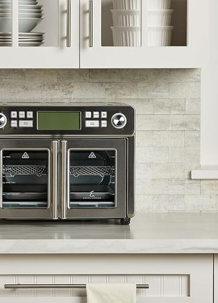 Emeril Lagasse Dual Zone 360 Air Fryer Oven Combo with French Door, 25 QT Extra Large, Cook Two Foods in Different Ways, Up to 60% Faster from Frozen to Finish
