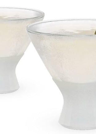 Host Stemless Martini Glasses, Cocktail Glasses, Double Walled Insulated Drinking Glass, Frozen Cups to Keep Your Drinks Cold, Set of 2