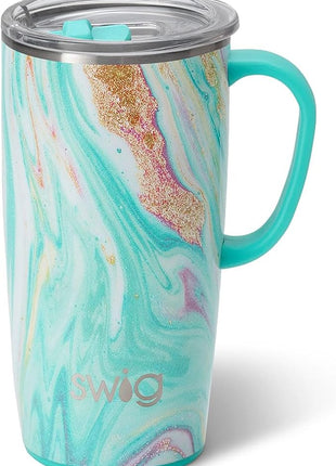 Swig Life 22oz Travel Mug, Insulated Tumbler with Handle and Lid, Cup Holder Friendly, Dishwasher Safe, Stainless Steel, Travel Coffee Cup, Insulated Mug with Lid (Wanderlust)