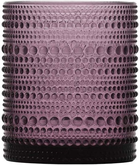 Fortessa Jupiter Beaded Hobnail Glass, 10 Ounce Double Old Fashioned (Set of 6), Purple