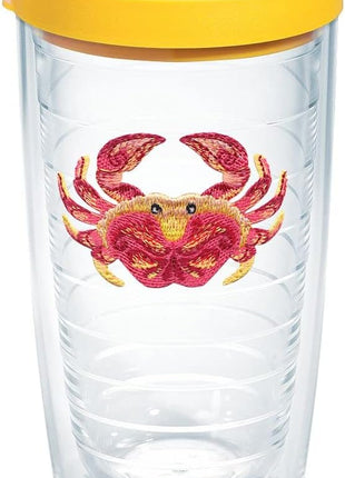 Tervis Tropical Animal Collection Made in USA Double Walled Insulated Tumbler Travel Cup Keeps Drinks Cold & Hot, 16oz, Crab