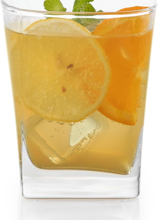 Libbey City Tumbler and Rocks Glass Set, Elegant Drinkware Glasses Set, Tall Drinking Glasses with Modern Lines, Dishwasher Safe Drinking Glasses Set of 16