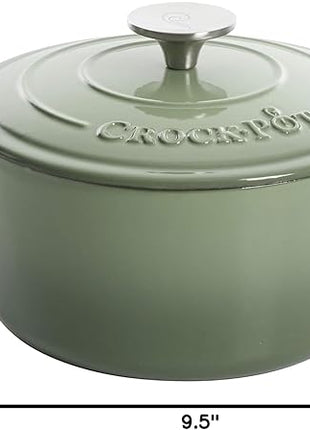 Crock-Pot Artisan Round Enameled Cast Iron Dutch Oven, 5-Quart, Pistachio Green