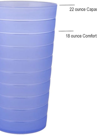 AOYITE Reusable Plastic Cups 22 oz - Unbreakable Hard Kids Cups - BPA Free Dishwasher Safe Drinking Cup set of 12 - Stackable Water Tumblers for Kitchen Camping Party Outdoor