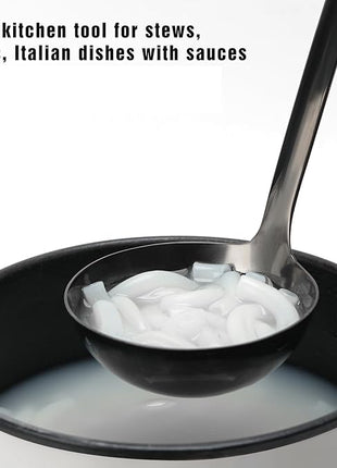 12 inch Soup Ladle, Stainless Steel Ladle Spoon, Soup Spoons with Comfortable Handle, Kitchen Utensil for Cooking, Metal Kitchen Accessories