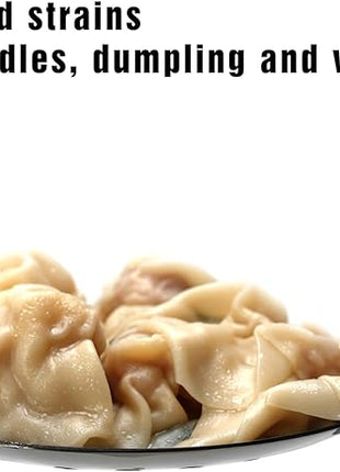 Skimmer Spoon, Slotted Spoons for Cooking, Slotted Spoon, Kitchen Stainless Steel Serving Spoons, Stainless Steel Strainer, Black