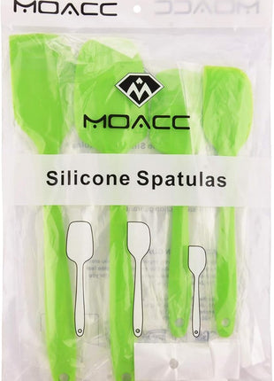 Silicone Spatulas Set, Rubber Spoon Spatula Heat Resistant Spoonula One Piece Design Seamless Spatula Non-Stick Scrapers Baking Mixing Tool (Green Set)