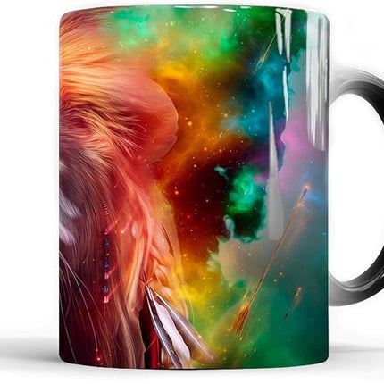 Caliamary Heat Changing Coffee Mug, Lion Heat Sensitive Color Changing Mug Cup, 11 Ounce Funny Ceramic Morning Coffee Mugs Cool Mugs for Men Kids…