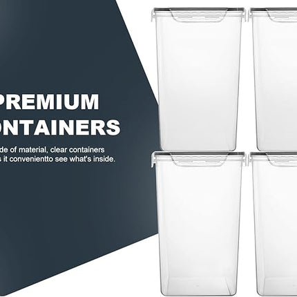 Extra Large 7qt / 6.5L/220oz Tall Food Storage Containers, WIDE & DEEP, 4-Piece Plastic Airtight Kitchen Pantry Storage Containers for Flour, Sugar, with 4 Measuring Cups,20 Labels