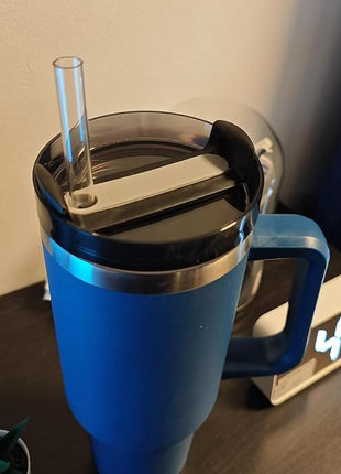 40 OZ Tumbler Lid Replacement Fit for Stanley Cup, 2 Pack Clear Replacement Lids Fit for Stanley Travel Tumbler, Spill Proof Tumbler Covers for Stanley Cup Accessories (Opaque - Black)