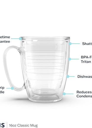 Tervis Clear & Colorful Tabletop Made in USA Double Walled Insulated Tumbler Travel Cup Keeps Drinks Cold & Hot, 16oz Mug, Mangrove Green