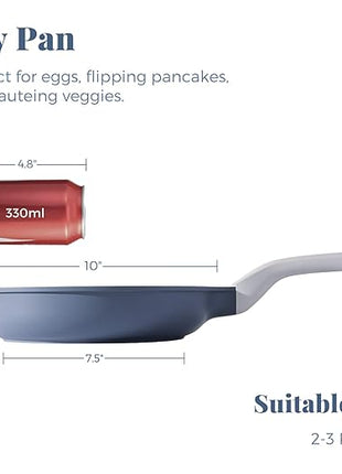PRICUSIS Nonstick Ceramic Frying Pan, 8/10/12 Inch Non Toxic Skillet, Egg & Omelet & Chef's Pan, Induction Compatible & Oven Safe, Dishwasher Safe,PTFE PFAS & PFOA Free (10 Inch, Gray)