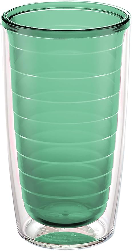 Tervis Clear & Colorful Tabletop Made in USA Double Walled Insulated Tumbler Travel Cup Keeps Drinks Cold & Hot, 16oz, Mangrove Green