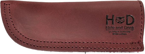 Hide & Drink, Full Grain Leather Hot Handle, Cast Iron Protector, Panhandle Potholder, Double Layered, Double Stitched, Slides On/Off Easily onto Metal Skillet Grips, Handmade, Sangria