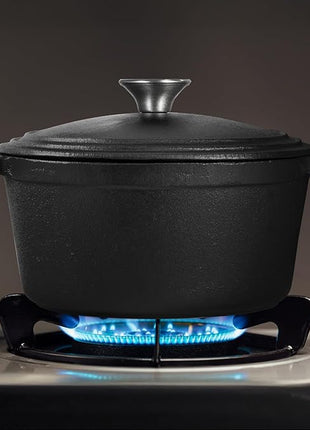 COMMERCIAL CHEF 3.4 Quart Cast Iron Dutch Oven with Dome Lid and Handles