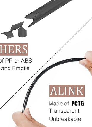 ALINK 12PCS Reusable Black Glitter Straws, 11" Long Hard Plastic Tumbler Drinking Straws for 16 OZ 20 OZ 30 OZ Stanley, YETI, Mason Jar, Starbucks Tumblers with Cleaning Brush