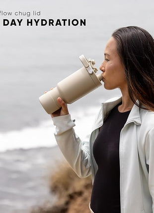 Simple Modern Trek Pivot | 30oz Flip Straw Tumbler with Handle | Water Bottle & Boot | Interchangeable Straw & Chug Lids | Insulated Stainless Steel Jug | Gym Sports Outdoors | Ice Gray