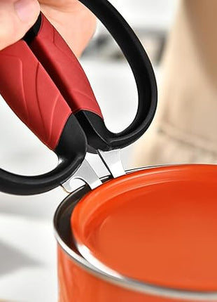 Kitchen Scissors - Heavy Duty Utility Come Apart Kitchen Shears for Chicken, Meat, Food, Vegetables - 9.25 Inch Long Black & Red