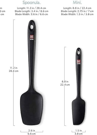 DI ORO Silicone Spatula Set - Rubber Kitchen Spatulas for Baking, Cooking, & Mixing - 600°F Heat-Resistant & BPA Free Silicone Scraper Spatulas for Nonstick Cookware - Dishwasher Safe (4pc, Black)