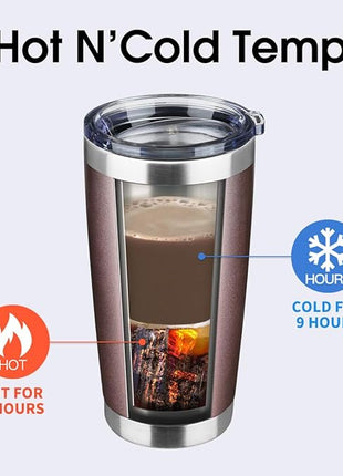 20oz Tumbler Bulk Stainless Steel Vacuum Insulated Tumblers with Lid Double Wall Travel Mug, Powder Coated Coffee Cup, Suitable for Ice Drinks and Hot Beverage (Rose gold 6pack)