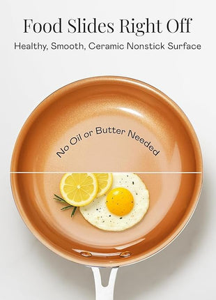 Gotham Steel 11 Inch Non Stick Frying Pan Nonstick Pan with Ceramic Copper Coating for Long Lasting Nonstick Frying Pan Skillet for Cooking with Stay Cool Handle, Oven/Dishwasher Safe, Non Toxic