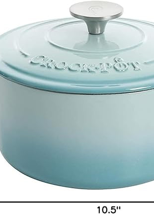 Crock-Pot Artisan Round Enameled Cast Iron Dutch Oven, 7-Quart, Aqua