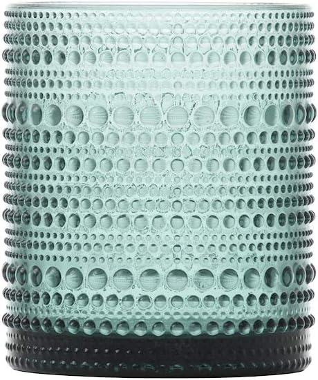 Fortessa Jupiter Beaded Hobnail Glass, 10 Ounce Double Old Fashioned (Set of 6), Sage Green