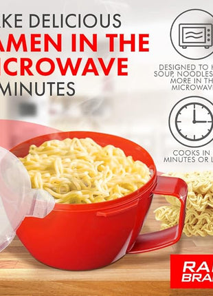 Rapid Plastic Noodle/Soup Bowl | Microwave Soup & Noodles in Minutes | Perfect for Dorm, Small Kitchen, or Office | Dishwasher-Safe, Microwaveable, & BPA-Free