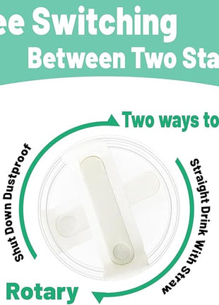 40 OZ Tumbler Lid Replacement Fit for Stanley Cup, 2 Pack Clear Replacement Lids Fit for Stanley Travel Tumbler, Spill Proof Tumbler Covers for Stanley Cup Accessories (Clear - Cream)