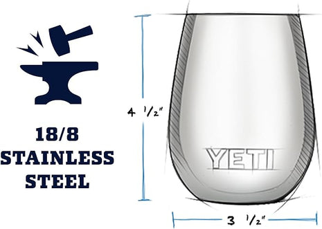 YETI Rambler 10 oz Wine Tumbler, Vacuum Insulated, Stainless Steel with MagSlider Lid, King Crab