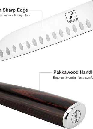 imarku Chef Knife 7 Inch Kitchen Knife Ultra Sharp Santoku Knife - 7Cr17Mov Japanese Chefs Knife, Kitchen Gadgets 2025, Apartment Essentials, Birthday Gifts for Him Her, Best Gifts for Women Men
