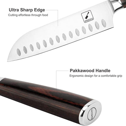 imarku Chef Knife 7 Inch Kitchen Knife Ultra Sharp Santoku Knife - 7Cr17Mov Japanese Chefs Knife, Kitchen Gadgets 2025, Apartment Essentials, Birthday Gifts for Him Her, Best Gifts for Women Men