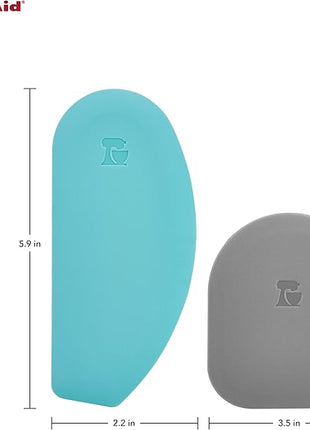 KitchenAid Gourmet Bowl Scraper, Set of 2, Aqua Sky and Storm Grey