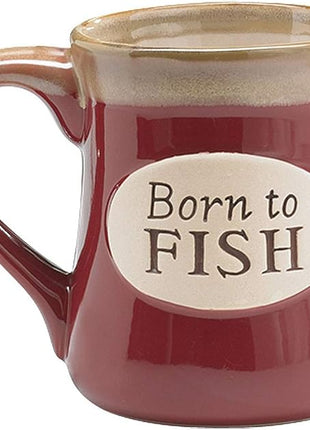"Born To Fish" Coffee Mug with Fisherman's Serenity Prayer Great Fishing Gift