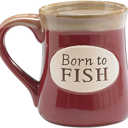 "Born To Fish" Coffee Mug with Fisherman's Serenity Prayer Great Fishing Gift