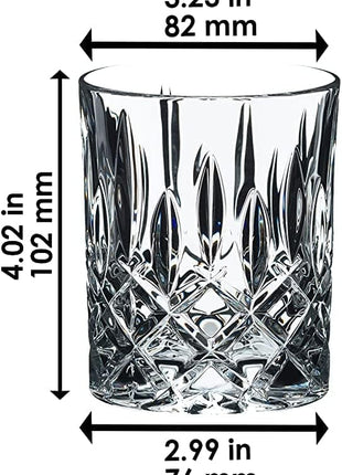 Nachtmann Noblesse Collection Whiskey Glass, Set of 4 Crystal Clear Glasses, 4-Inch Tumbler for Scotch, Cocktail, Liquor, or Bourbon, 10-Ounce, dishwasher safe