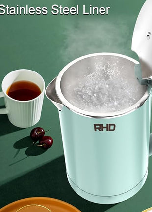 0.5L Small Portable Electric Kettles for Boiling Water, Stainless Steel Travel Kettle, Fast Boil Teapot, Boil-Dry Protection & Auto Shut-Off, Perfect For Traveling Cooking, Coffee, Tea, Eggs(Green)